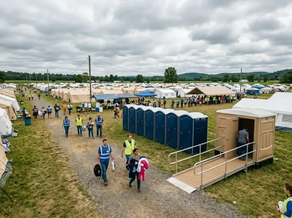 disaster-relief-camp-restrooms-010 — frequently asked questions, Dumpster & Portable Bathrooms Rental in Underwood-Petersvil…